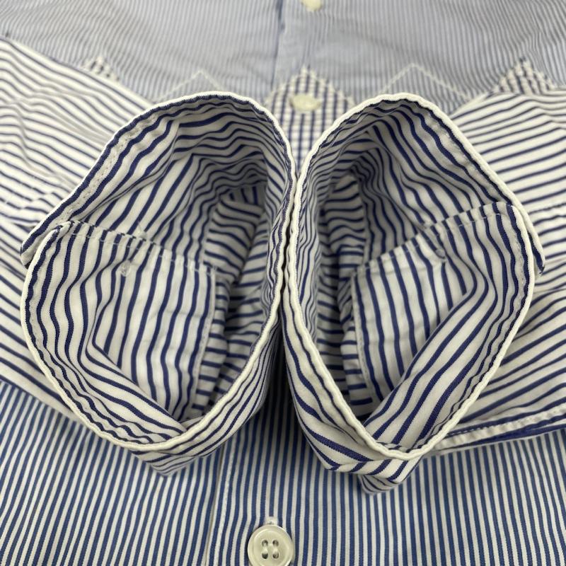 コムデギャルソンオム COMME des GARCONS HOMME シャツ、ブラウス 長袖 長袖 シャツ ブラウス ストライプ マルチパターン HB-B060 サイズSS - ストライプ X  白 / ホワイト / white X 青 / ブルー / blue メンズ USED 古着 中古 50139643