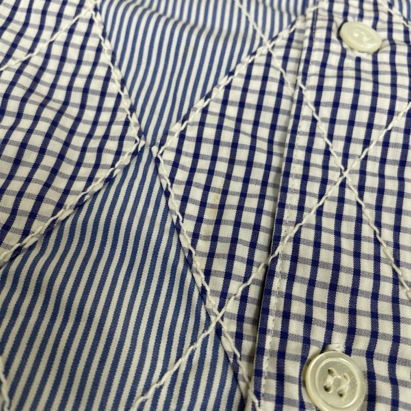 コムデギャルソンオム COMME des GARCONS HOMME シャツ、ブラウス 長袖 長袖 シャツ ブラウス ストライプ マルチパターン HB-B060 サイズSS - ストライプ X  白 / ホワイト / white X 青 / ブルー / blue メンズ USED 古着 中古 50139643