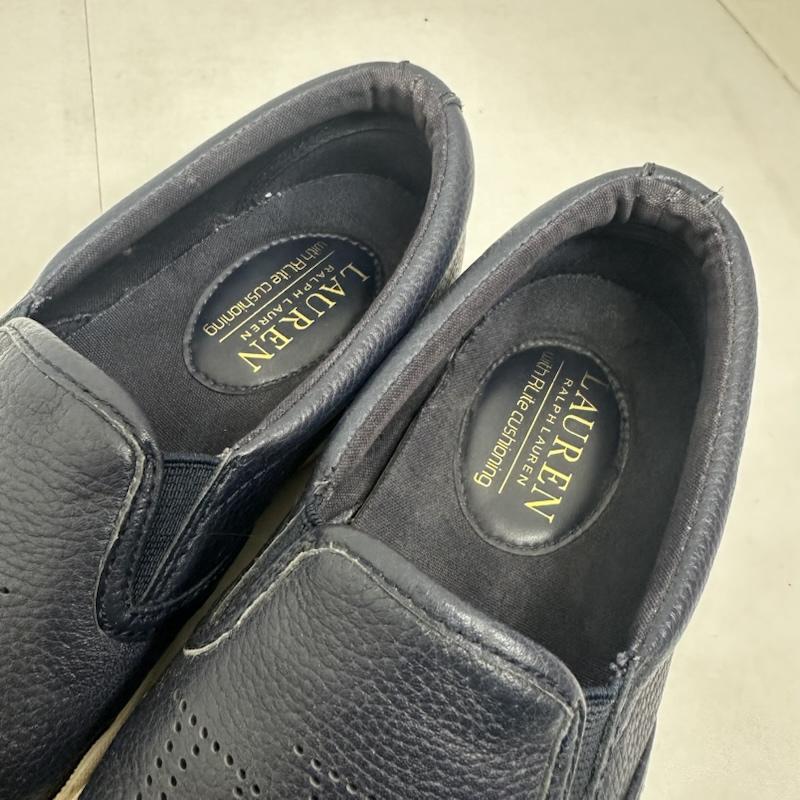 ローレンラルフローレン LAUREN RALPH LAUREN スリッポン スリッポン Racquel Slip On Sneaker スリッポン レザー スニーカー シューズ LRL 靴 US：5.5 紺 / ネイビー / navy レディース USED 古着 中古 50139691