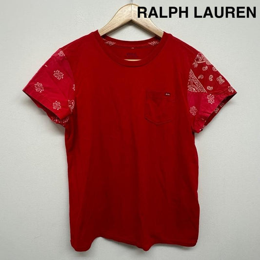 ポロラルフローレン POLO RALPH LAUREN Tシャツ 半袖 211744668001 Paisley print sleeve T shirt ペイズリー プリント スリーブ Tシャツ POCKET ポケット TEE M 赤 / レッド / red レディース USED 古着 中古 50139698