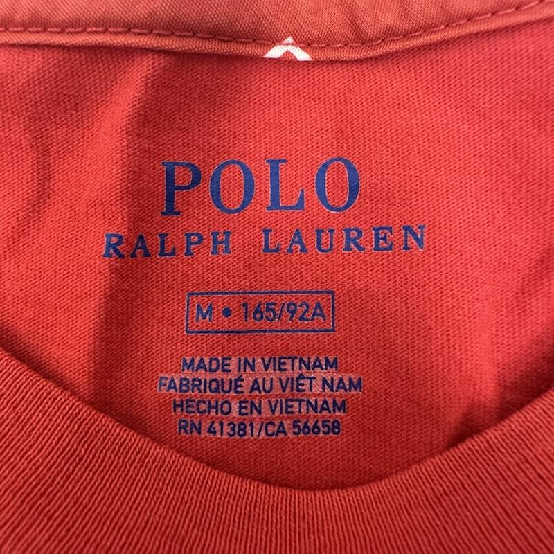 ポロラルフローレン POLO RALPH LAUREN Tシャツ 半袖 211744668001 Paisley print sleeve T shirt ペイズリー プリント スリーブ Tシャツ POCKET ポケット TEE M 赤 / レッド / red レディース USED 古着 中古 50139698