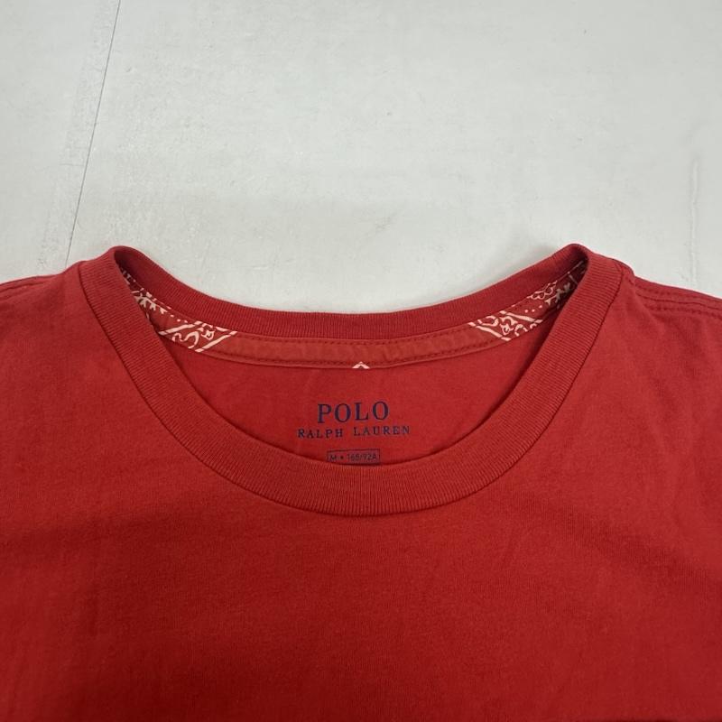 ポロラルフローレン POLO RALPH LAUREN Tシャツ 半袖 211744668001 Paisley print sleeve T shirt ペイズリー プリント スリーブ Tシャツ POCKET ポケット TEE M 赤 / レッド / red レディース USED 古着 中古 50139698