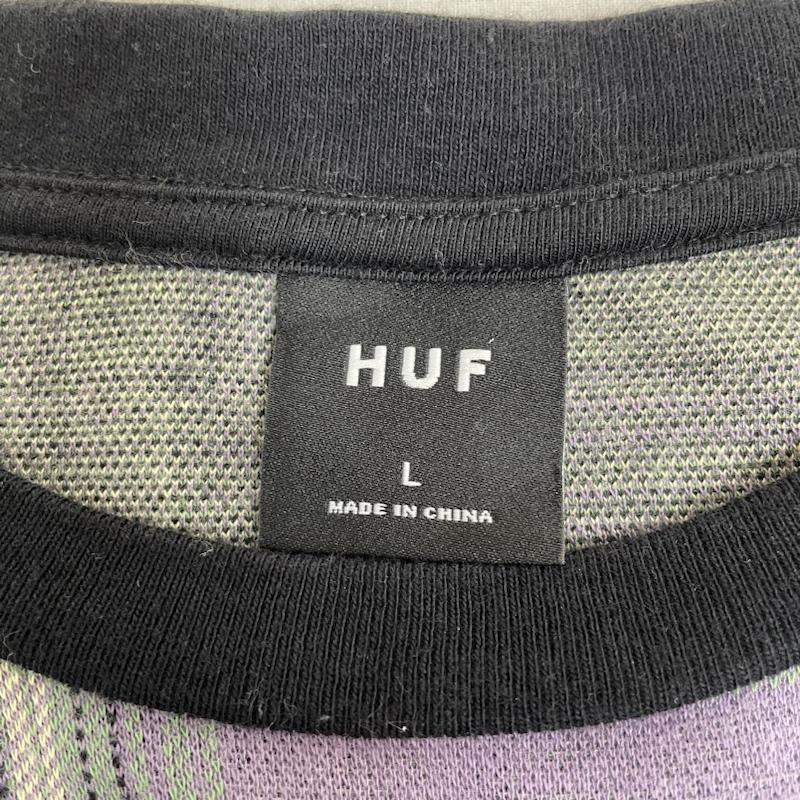 ハフ HUF Tシャツ 半袖 半袖 Tシャツ Shirt クルーネック シャツ カットソー ストレッチ ロゴ 刺繍 ワンポイント チェック柄 L ロゴ、文字 X 刺繍 X ワンポイント X チェック マルチカラー / マルチカラー / multicolor メンズ USED 古着 中古 50139755