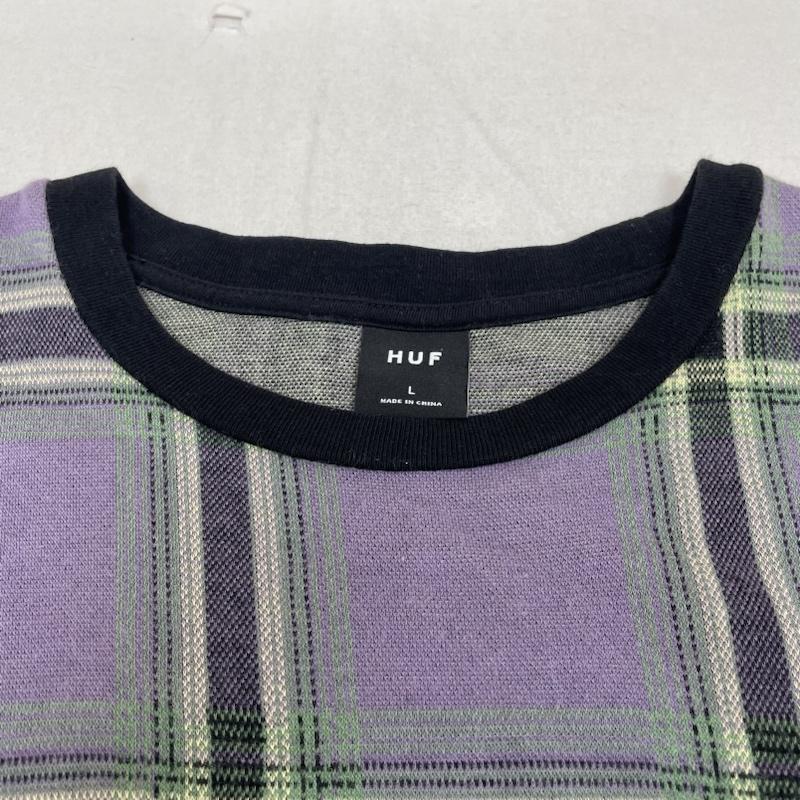 ハフ HUF Tシャツ 半袖 半袖 Tシャツ Shirt クルーネック シャツ カットソー ストレッチ ロゴ 刺繍 ワンポイント チェック柄 L ロゴ、文字 X 刺繍 X ワンポイント X チェック マルチカラー / マルチカラー / multicolor メンズ USED 古着 中古 50139755