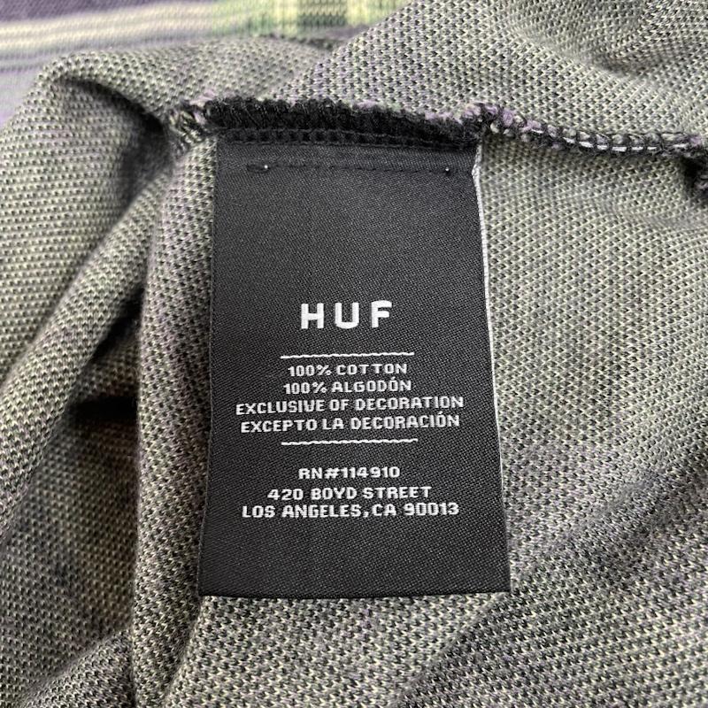 ハフ HUF Tシャツ 半袖 半袖 Tシャツ Shirt クルーネック シャツ カットソー ストレッチ ロゴ 刺繍 ワンポイント チェック柄 L ロゴ、文字 X 刺繍 X ワンポイント X チェック マルチカラー / マルチカラー / multicolor メンズ USED 古着 中古 50139755