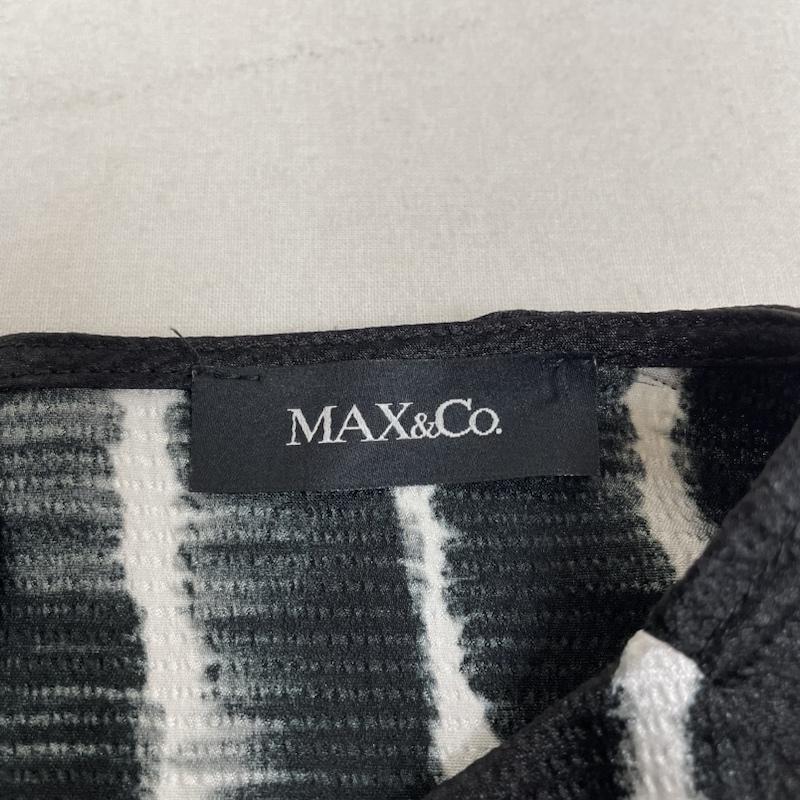 マックスアンドコー MAX&CO ワンピース ひざ丈スカート 半袖 ワンピース タイト バイカラー ペイント とろみ ワンピース モノトーン ひざ丈 ミニワンピ 40  白 / ホワイト / white X 黒 / ブラック / black レディース USED 古着 中古 50139756