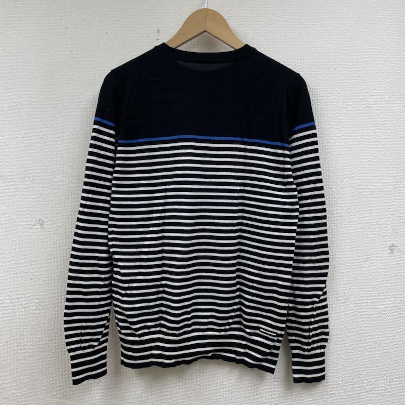 ユニフォームエクスペリメント uniform experiment ニット、セーター 長袖 長袖 ニット セーター ロングスリーブ ボーダー カットソー クルーネック 薄手 ue-110064 1 ボーダー柄 白 / ホワイト / white X 黒 / ブラック / black X 青 / ブルー / blue メンズ USED 古着 中古 50139758