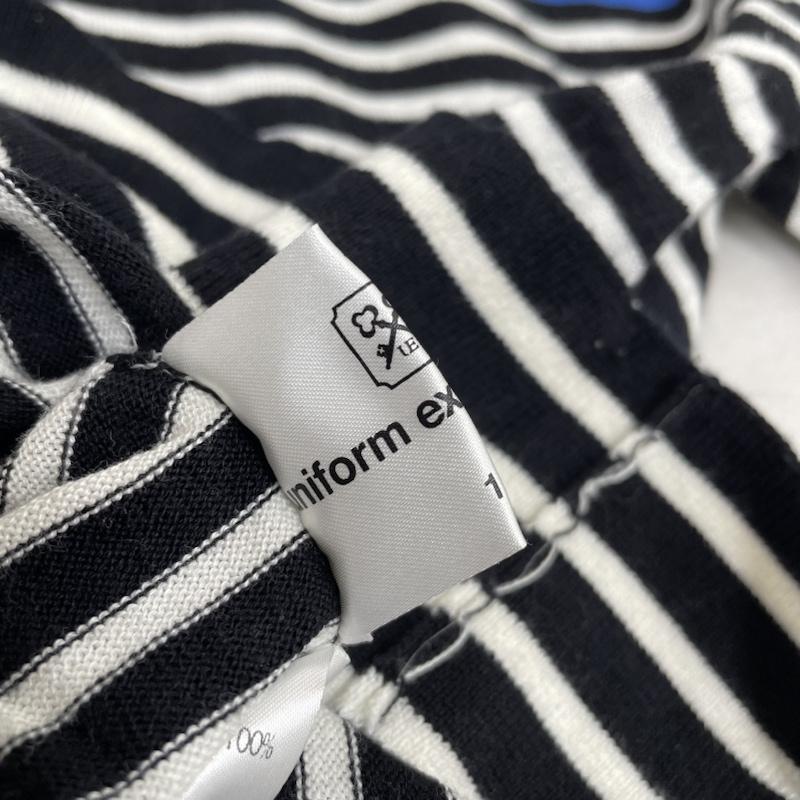 ユニフォームエクスペリメント uniform experiment ニット、セーター 長袖 長袖 ニット セーター ロングスリーブ ボーダー カットソー クルーネック 薄手 ue-110064 1 ボーダー柄 白 / ホワイト / white X 黒 / ブラック / black X 青 / ブルー / blue メンズ USED 古着 中古 50139758