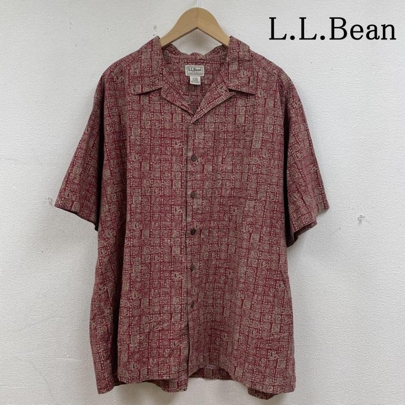 エルエルビーン L.L.Bean シャツ、ブラウス 半袖 00s 半袖 シャツ ブラウス ネイティブ柄 総柄 オープンカラー 開襟 大きめ オーバーサイズ XL ネイティブ柄 X 総柄 赤 / レッド / red X ベージュ / ベージュ / beige メンズ USED 古着 中古 50139772