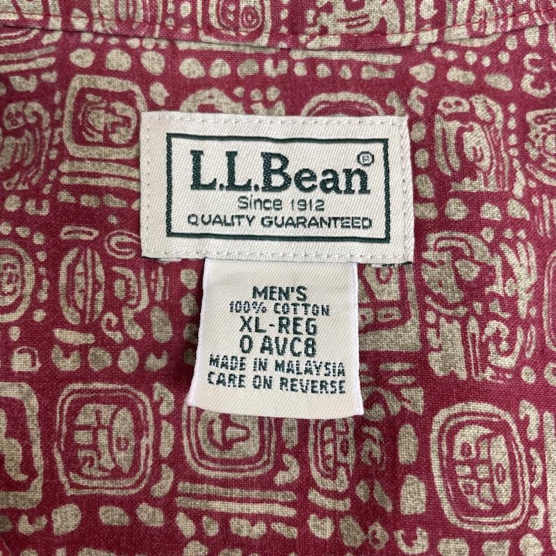 エルエルビーン L.L.Bean シャツ、ブラウス 半袖 00s 半袖 シャツ ブラウス ネイティブ柄 総柄 オープンカラー 開襟 大きめ オーバーサイズ XL ネイティブ柄 X 総柄 赤 / レッド / red X ベージュ / ベージュ / beige メンズ USED 古着 中古 50139772