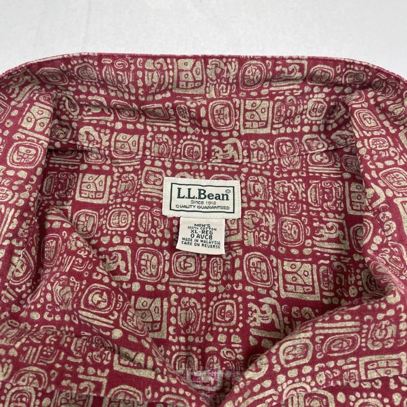 エルエルビーン L.L.Bean シャツ、ブラウス 半袖 00s 半袖 シャツ ブラウス ネイティブ柄 総柄 オープンカラー 開襟 大きめ オーバーサイズ XL ネイティブ柄 X 総柄 赤 / レッド / red X ベージュ / ベージュ / beige メンズ USED 古着 中古 50139772