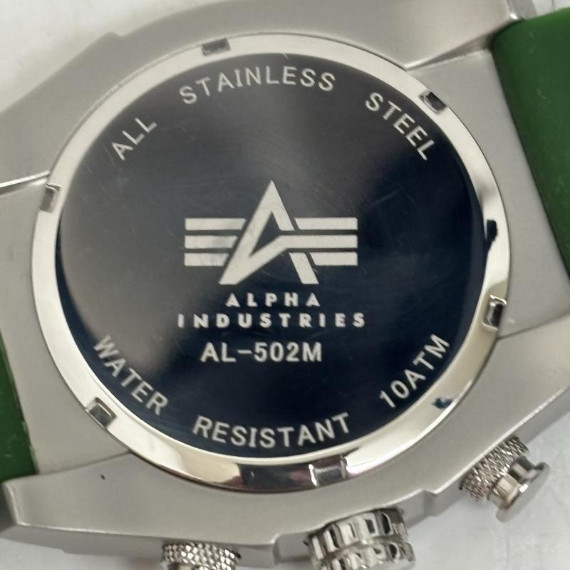 アルファ インダストリー Alpha Industries 腕時計 アナログ（クォーツ式） 腕時計 AL-502M-02 ミリタリーウオッチ ラバー 迷彩 - 緑 / グリーン / green メンズ USED 古着 中古 50139798