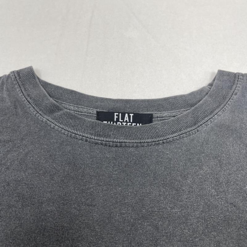 古着 USED Tシャツ 長袖 FLAT THIRTEEN SMOKE PIZZA GUITAR ロンT 長袖 Tシャツ クルーネック ロゴ プリント L ロゴ、文字 X プリント ダークグレー / ダークグレー / メンズ USED 古着 中古 50139806
