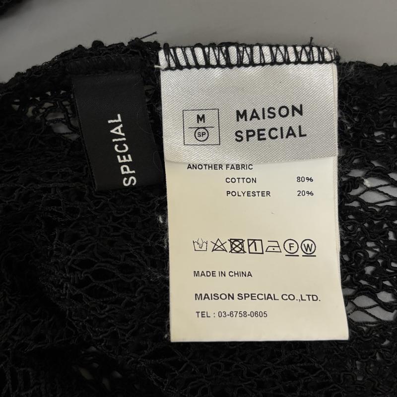 メゾンスペシャル MAISON SPECIAL シャツ、ブラウス 長袖 21221315104 ノーカラー サイドスリット コード レース 長袖 シャツ 黒 ブラック M 黒 / ブラック / black レディース USED 古着 中古 50139815