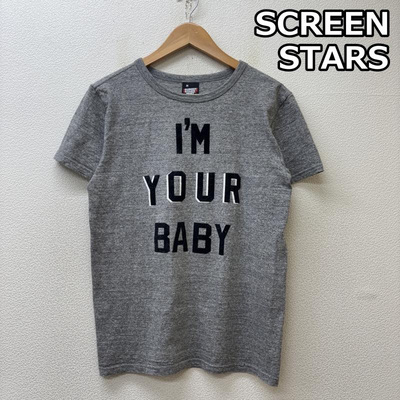 スクリーンスターズ SCREEN STARS Tシャツ 半袖 フェルトロゴ プリント クルーネック 半袖 霜降り Tシャツ 灰色 グレー M 灰 / グレー / gray メンズ USED 古着 中古 50139862