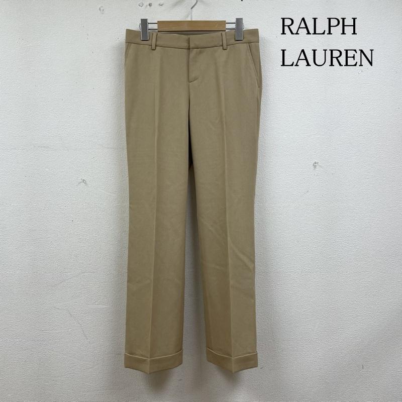 ラルフローレン RALPHLAUREN パンツ スラックス センタープレス スラックス ウール シルク 混 パンツ ジップフライ 無地 タグ付き 11号 無地 ベージュ / ベージュ / beige レディース USED 古着 中古 50139906