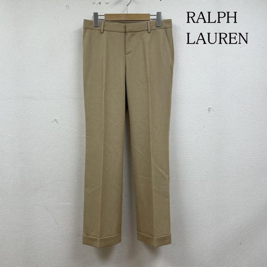 ラルフローレン RALPHLAUREN パンツ スラックス センタープレス スラックス ウール シルク 混 パンツ ジップフライ 無地 タグ付き 11号 無地 ベージュ / ベージュ / beige レディース USED 古着 中古 50139906