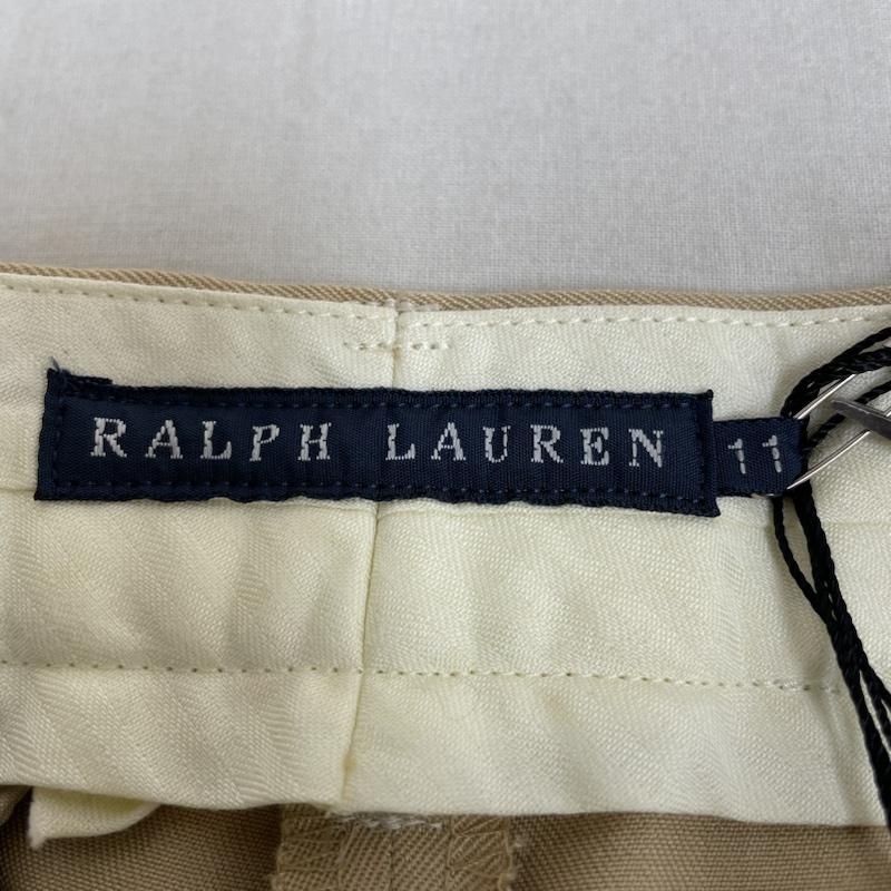 ラルフローレン RALPHLAUREN パンツ スラックス センタープレス スラックス ウール シルク 混 パンツ ジップフライ 無地 タグ付き 11号 無地 ベージュ / ベージュ / beige レディース USED 古着 中古 50139906