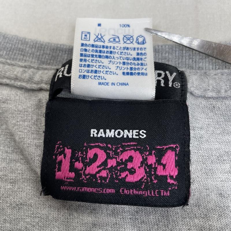 ルードギャラリー RUDE GALLERY Tシャツ 半袖 ramones 半袖 Tシャツ バンドT 子供服 XS ロゴ、文字 X プリント 灰 / グレー / gray ボーイズ USED 古着 中古 50139921