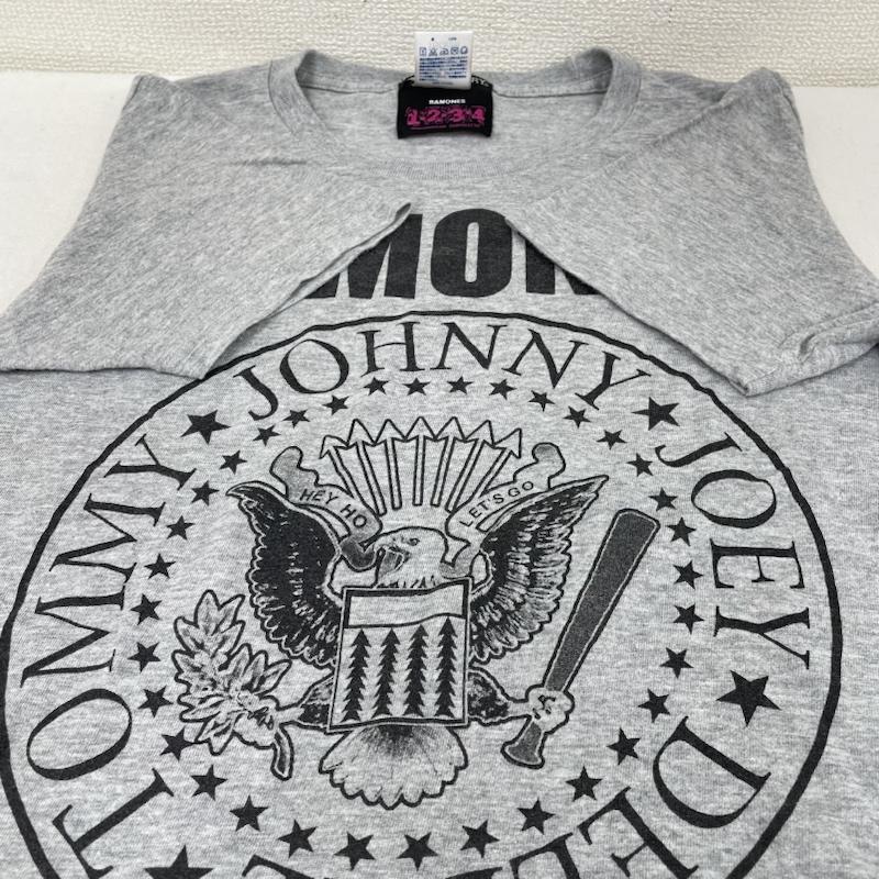 ルードギャラリー RUDE GALLERY Tシャツ 半袖 ramones 半袖 Tシャツ バンドT 子供服 XS ロゴ、文字 X プリント 灰 / グレー / gray ボーイズ USED 古着 中古 50139921