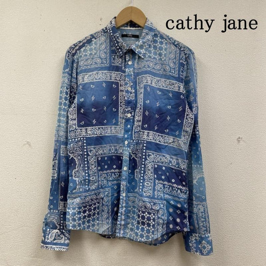 キャシージェーン cathy jane シャツ、ブラウス 長袖 長袖 シャツ ブラウス Shirt ロングスリーブ ボタン 総柄 バンダナ柄 プリント 1  X 総柄 X プリント 青 / ブルー / blue メンズ USED 古着 中古 50139927