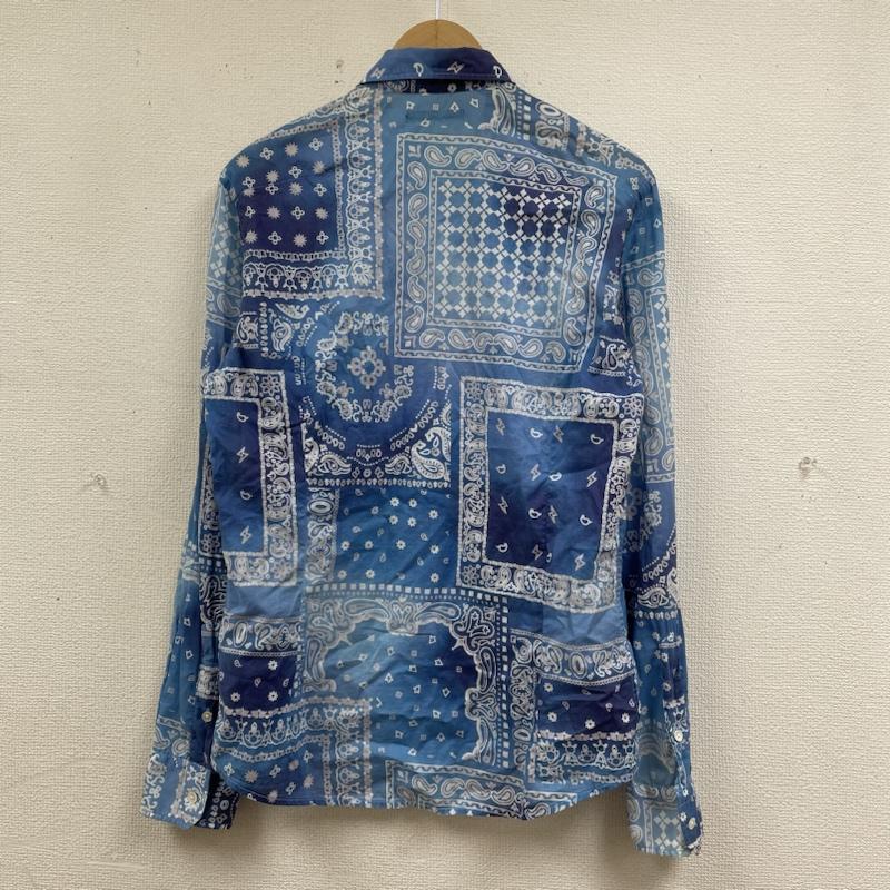 キャシージェーン cathy jane シャツ、ブラウス 長袖 長袖 シャツ ブラウス Shirt ロングスリーブ ボタン 総柄 バンダナ柄 プリント 1  X 総柄 X プリント 青 / ブルー / blue メンズ USED 古着 中古 50139927