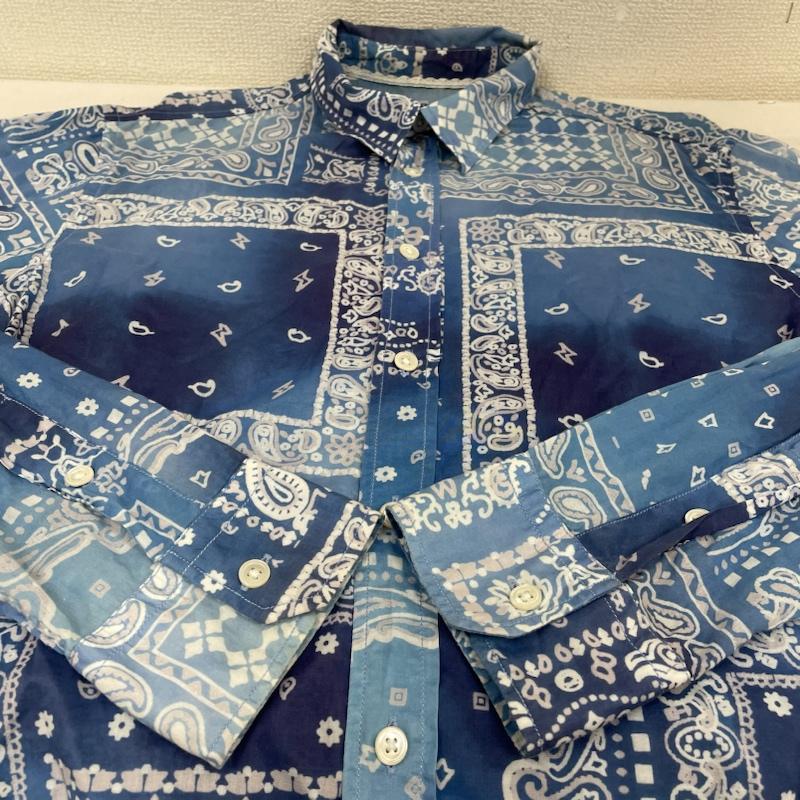 キャシージェーン cathy jane シャツ、ブラウス 長袖 長袖 シャツ ブラウス Shirt ロングスリーブ ボタン 総柄 バンダナ柄 プリント 1  X 総柄 X プリント 青 / ブルー / blue メンズ USED 古着 中古 50139927
