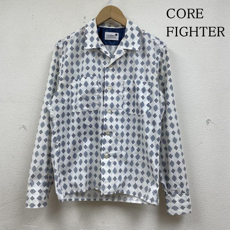 コアファイター CORE FIGHTER シャツ、ブラウス 長袖 長袖 シャツ 総柄 オープンカラー キューバシャツ 開襟 S 総柄 X プリント 白 / ホワイト / white X 青 / ブルー / blue メンズ USED 古着 中古 50139930