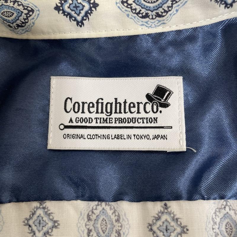 コアファイター CORE FIGHTER シャツ、ブラウス 長袖 長袖 シャツ 総柄 オープンカラー キューバシャツ 開襟 S 総柄 X プリント 白 / ホワイト / white X 青 / ブルー / blue メンズ USED 古着 中古 50139930