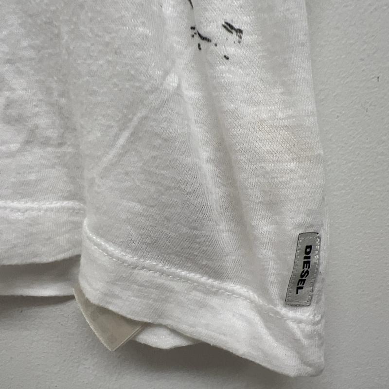 ディーゼル DIESEL Tシャツ 半袖 風景画プリント Vネック Tシャツ S 白 / ホワイト / white メンズ USED 古着 中古 50140122