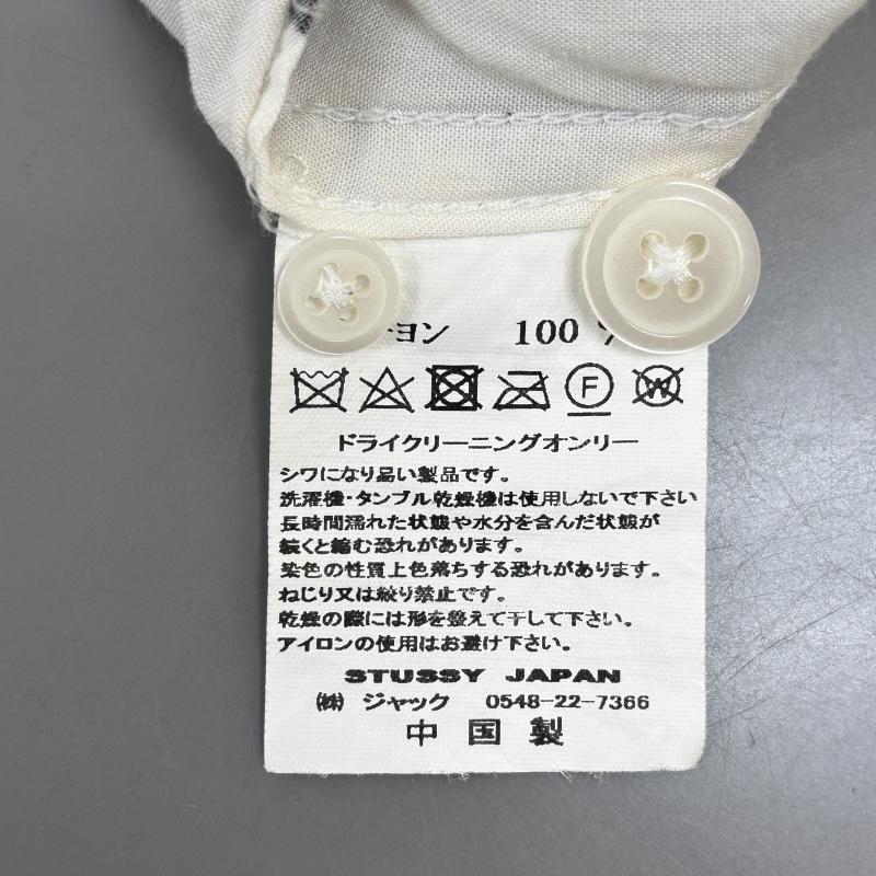 ステューシー STUSSY シャツ、ブラウス 半袖 Banana Tree shirt バナナツリー 総柄 レーヨン オープンカラー ハワイアン アロハ シャツ 白 黒 ホワイト ブラック L 白 / ホワイト / white X 黒 / ブラック / black メンズ USED 古着 中古 50140124