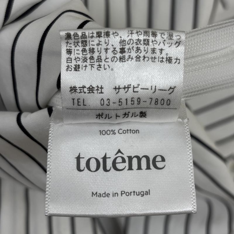 古着 USED ワンピース ミニスカート TOTEME トーテム 62-158-10-091443 ストライプ柄 バスク ボートネック ダブルカフス ワンピース M 白 / ホワイト / white X 黒 / ブラック / black レディース USED 古着 中古 50140129