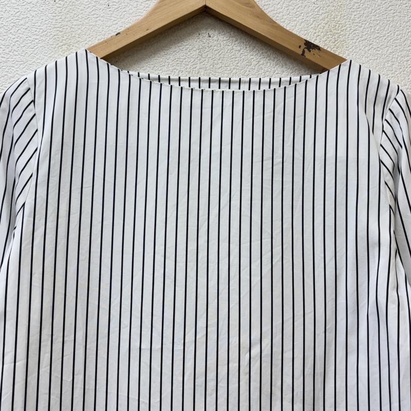 古着 USED ワンピース ミニスカート TOTEME トーテム 62-158-10-091443 ストライプ柄 バスク ボートネック ダブルカフス ワンピース M 白 / ホワイト / white X 黒 / ブラック / black レディース USED 古着 中古 50140129