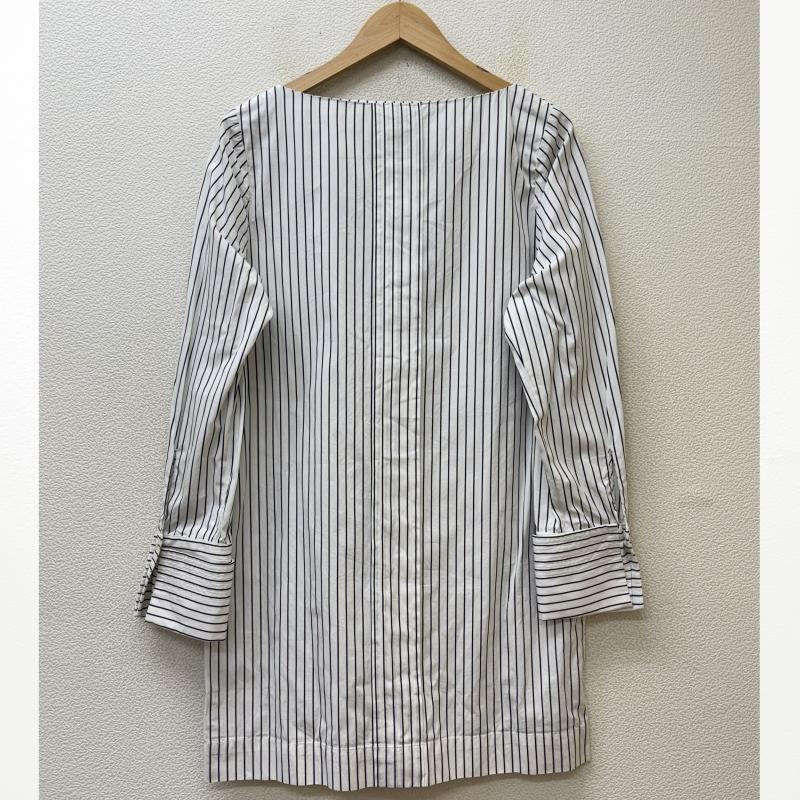 古着 USED ワンピース ミニスカート TOTEME トーテム 62-158-10-091443 ストライプ柄 バスク ボートネック ダブルカフス ワンピース M 白 / ホワイト / white X 黒 / ブラック / black レディース USED 古着 中古 50140129
