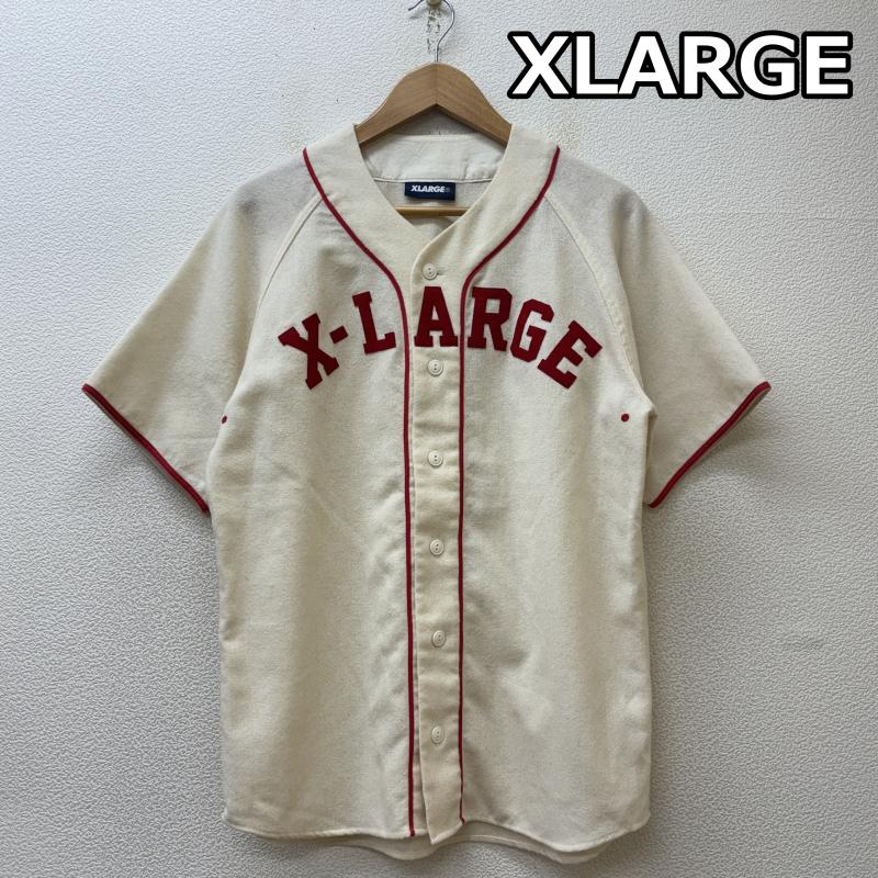 エクストララージ XLARGE シャツ、ブラウス 半袖 0143406 アーチロゴ ウール ベースボール 半袖 シャツ M メンズ USED 古着 中古 50140130