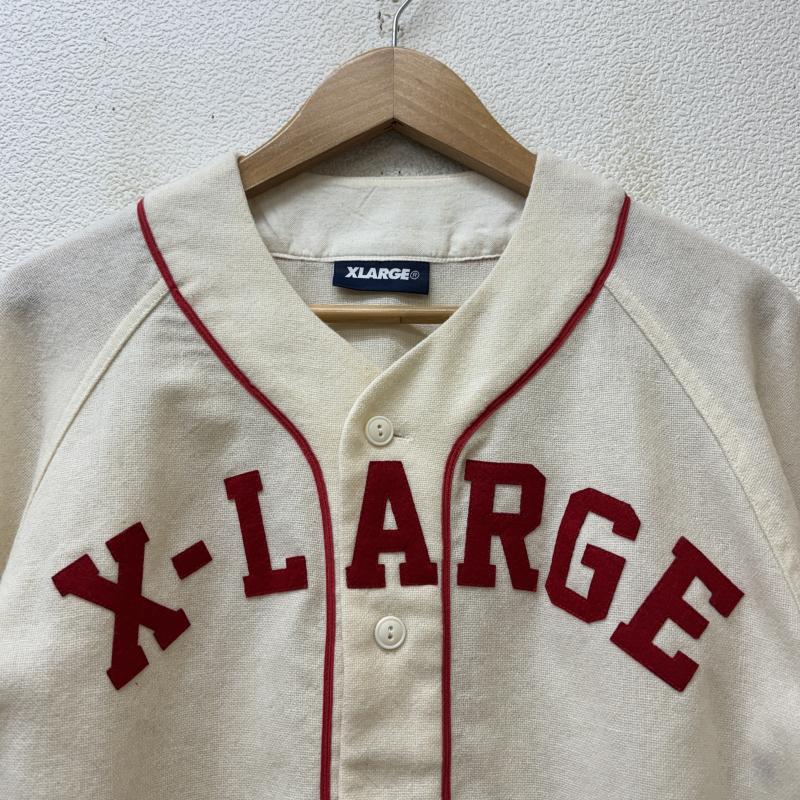 エクストララージ XLARGE シャツ、ブラウス 半袖 0143406 アーチロゴ ウール ベースボール 半袖 シャツ M メンズ USED 古着 中古 50140130