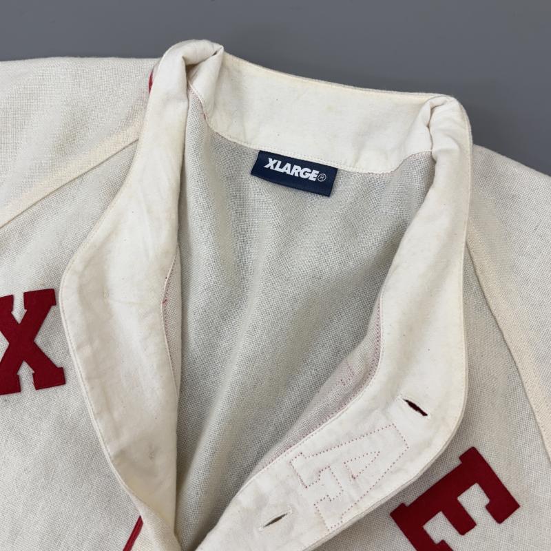 エクストララージ XLARGE シャツ、ブラウス 半袖 0143406 アーチロゴ ウール ベースボール 半袖 シャツ M メンズ USED 古着 中古 50140130