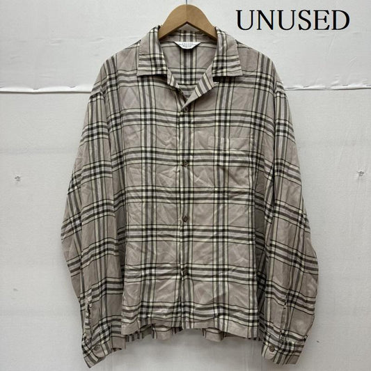 アンユーズド UNUSED シャツ、ブラウス 長袖 18AW Rayon Check Shirt レーヨン チェック オープンカラー シャツ US1456 3 ベージュ / ベージュ / beige X マルチカラー / マルチカラー / multicolor メンズ USED 古着 中古 50140144