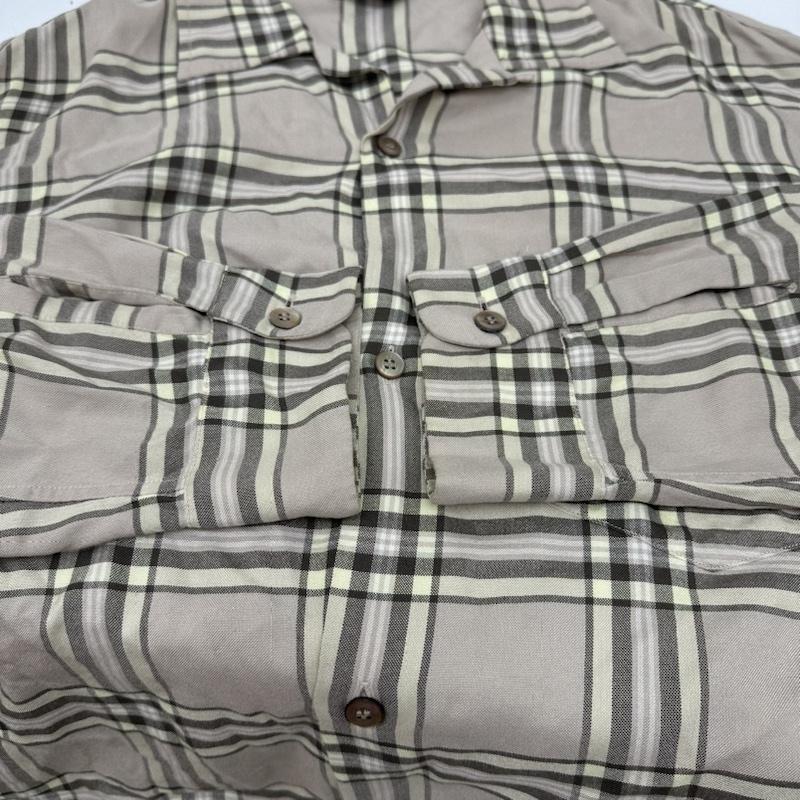 アンユーズド UNUSED シャツ、ブラウス 長袖 18AW Rayon Check Shirt レーヨン チェック オープンカラー シャツ US1456 3 ベージュ / ベージュ / beige X マルチカラー / マルチカラー / multicolor メンズ USED 古着 中古 50140144