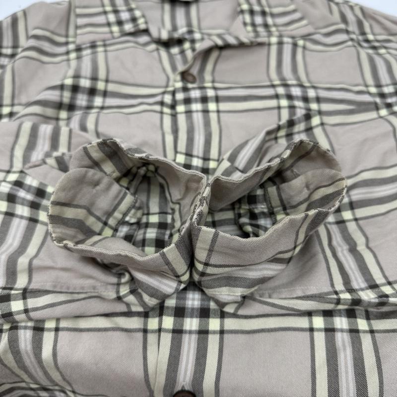 アンユーズド UNUSED シャツ、ブラウス 長袖 18AW Rayon Check Shirt レーヨン チェック オープンカラー シャツ US1456 3 ベージュ / ベージュ / beige X マルチカラー / マルチカラー / multicolor メンズ USED 古着 中古 50140144
