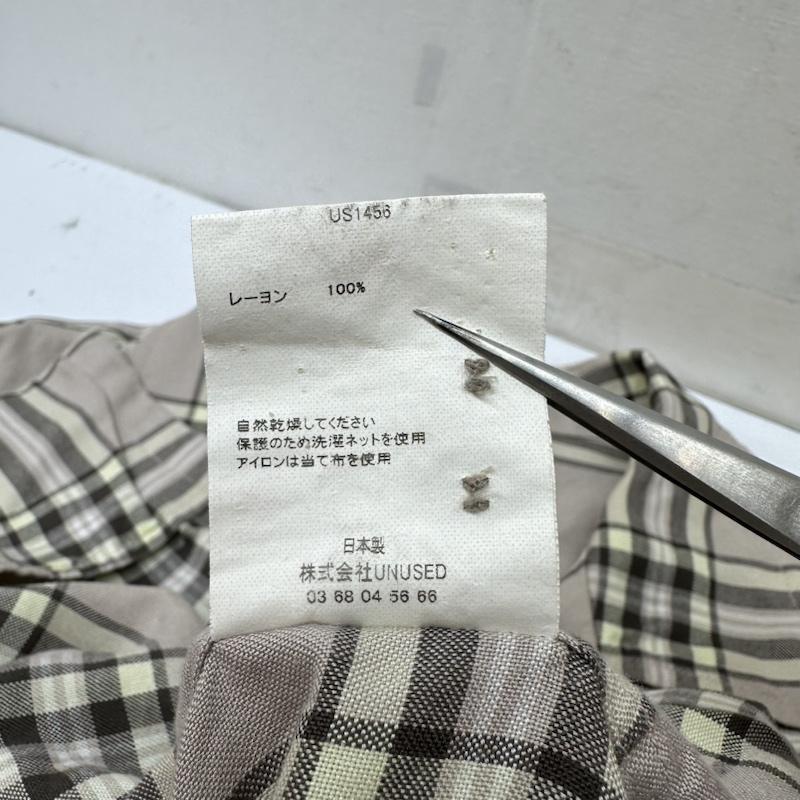 アンユーズド UNUSED シャツ、ブラウス 長袖 18AW Rayon Check Shirt レーヨン チェック オープンカラー シャツ US1456 3 ベージュ / ベージュ / beige X マルチカラー / マルチカラー / multicolor メンズ USED 古着 中古 50140144