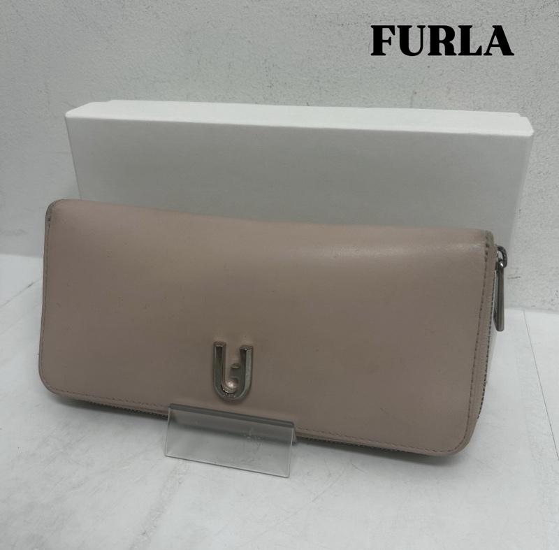フルラ FURLA 財布 長財布 FURLA 長財布 ラウンドファスナー 財布 - ロゴ、文字 桃 / ピンク / pink レディース USED 古着 中古 50140187