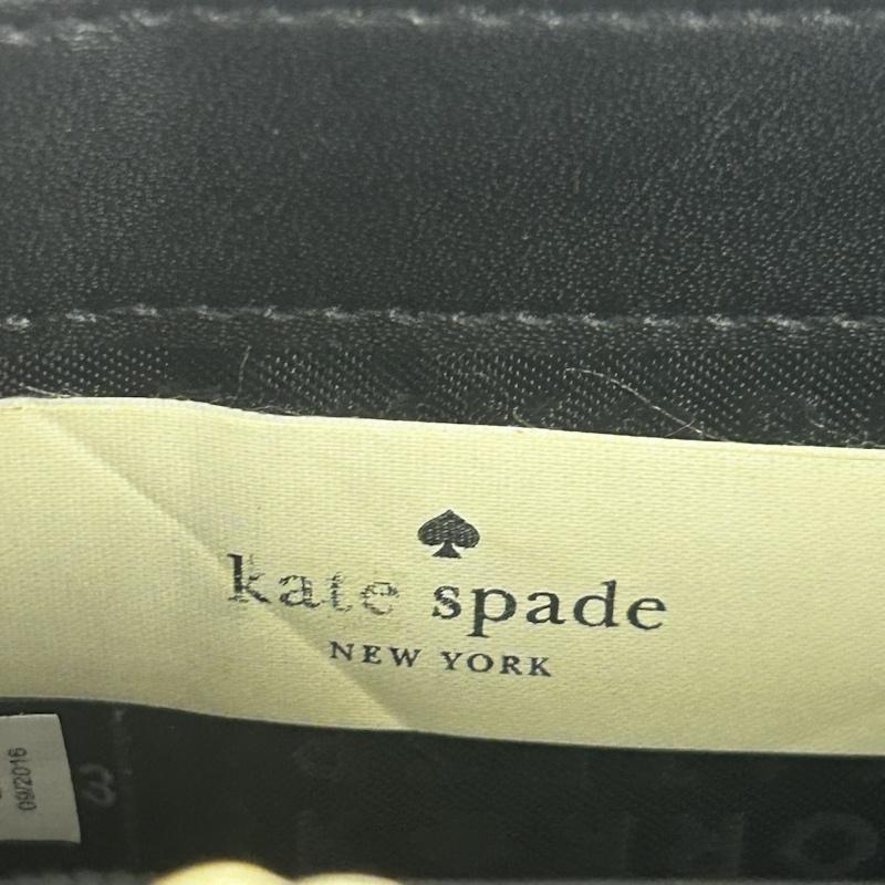 ケイトスペード Kate Spade 財布 長財布 KateSpade 財布 長財布 レザー ラウンドファスナー - ロゴ、文字 白 / ホワイト / white X 黒 / ブラック / black レディース USED 古着 中古 50140192