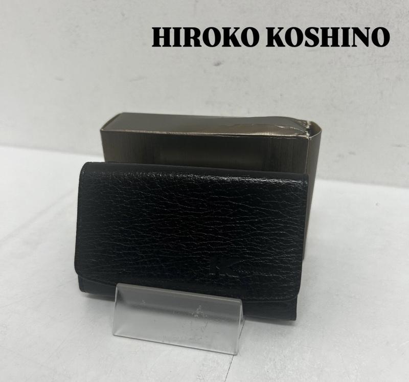 ヒロココシノ HIROKO KOSHINO キーケース キーケース HIROKO KOSHINO ヒロココシノ 小銭入れ付きキーケース レザー - 無地 黒 / ブラック / black メンズ USED 古着 中古 50140193
