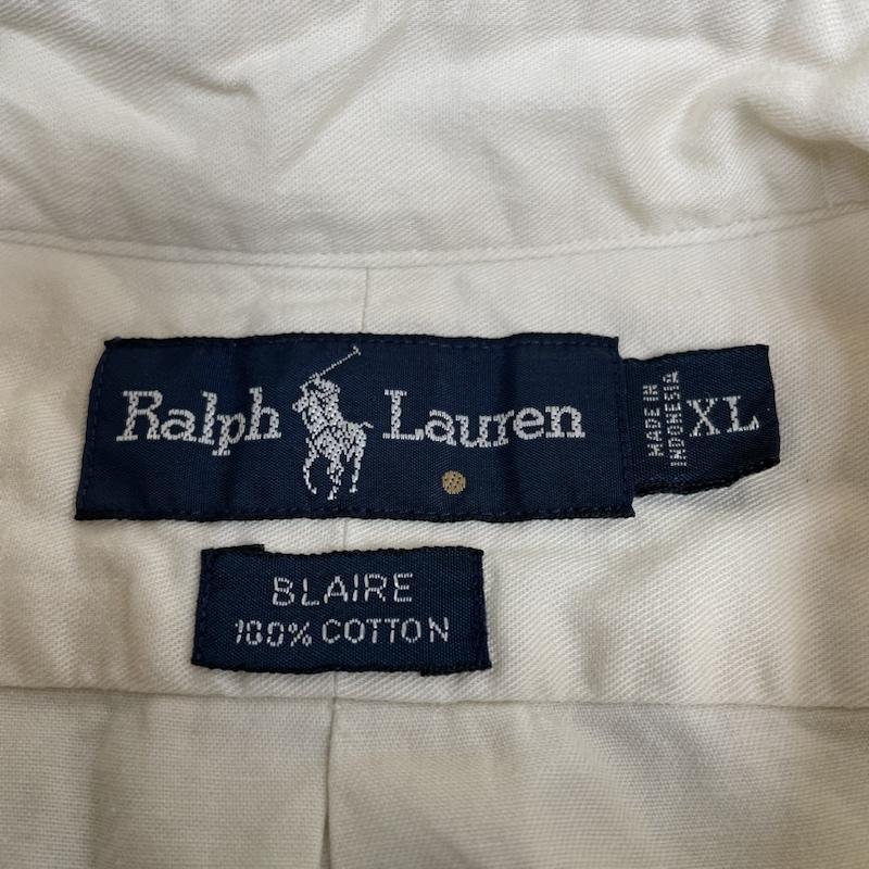 ラルフローレン RALPHLAUREN シャツ、ブラウス 半袖 BLAIRE 半袖 ボタンダウン シャツ ブラウス Shirt ポニーロゴ 刺繍 XL ロゴ、文字 X 刺繍 X ワンポイント アイボリー / アイボリー / メンズ USED 古着 中古 50140206