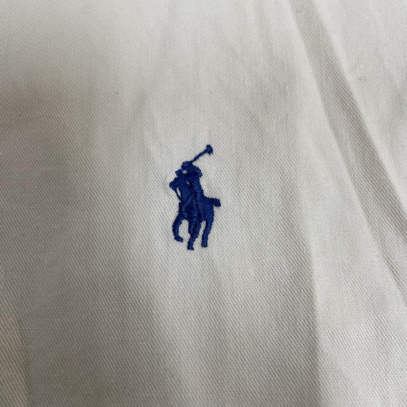 ラルフローレン RALPHLAUREN シャツ、ブラウス 半袖 BLAIRE 半袖 ボタンダウン シャツ ブラウス Shirt ポニーロゴ 刺繍 XL ロゴ、文字 X 刺繍 X ワンポイント アイボリー / アイボリー / メンズ USED 古着 中古 50140206