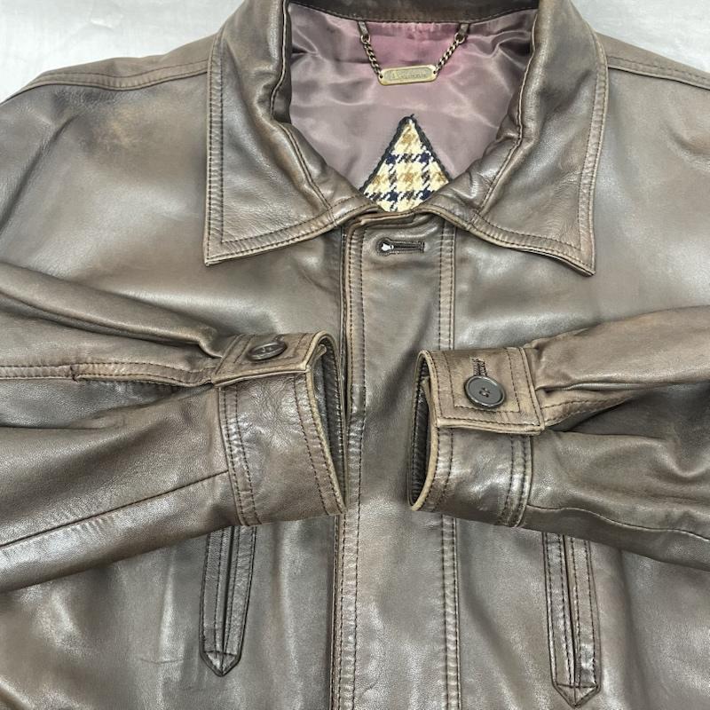 アクアスキュータム Aquascutum コート コート一般 1032 8321-2891 BRW ブラウン レザーカントリーコート キュプラ ラムレザー 無地 40 茶 / ブラウン / brown メンズ USED 古着 中古 50140219