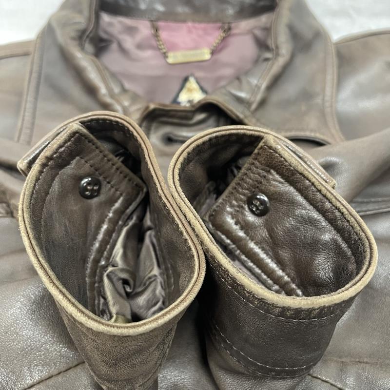 アクアスキュータム Aquascutum コート コート一般 1032 8321-2891 BRW ブラウン レザーカントリーコート キュプラ ラムレザー 無地 40 茶 / ブラウン / brown メンズ USED 古着 中古 50140219