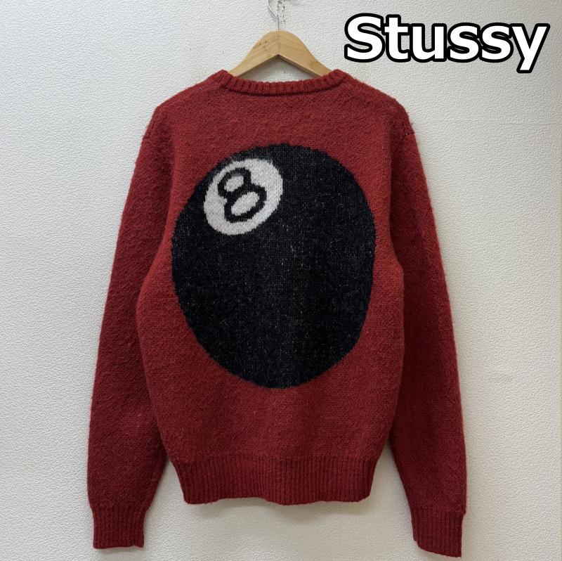 ステューシー STUSSY ニット、セーター 長袖 8 BALL HEAVY BRUSHED MOHAIR SWEATER 8ボール バックロゴ クルーネック モヘア混 ニット セーター 赤 レッド M 赤 / レッド / red メンズ USED 古着 中古 50140295
