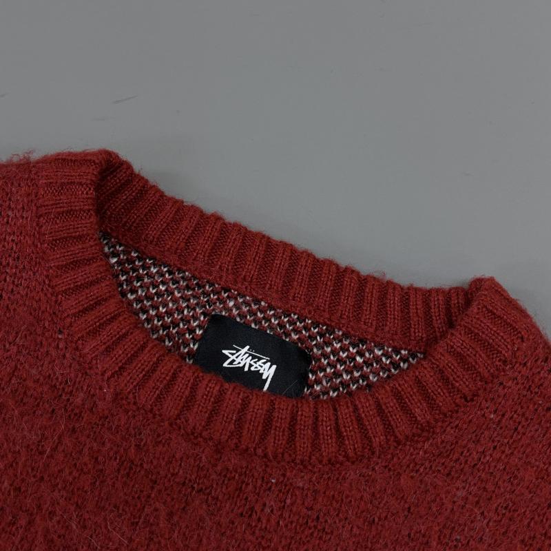 ステューシー STUSSY ニット、セーター 長袖 8 BALL HEAVY BRUSHED MOHAIR SWEATER 8ボール バックロゴ クルーネック モヘア混 ニット セーター 赤 レッド M 赤 / レッド / red メンズ USED 古着 中古 50140295